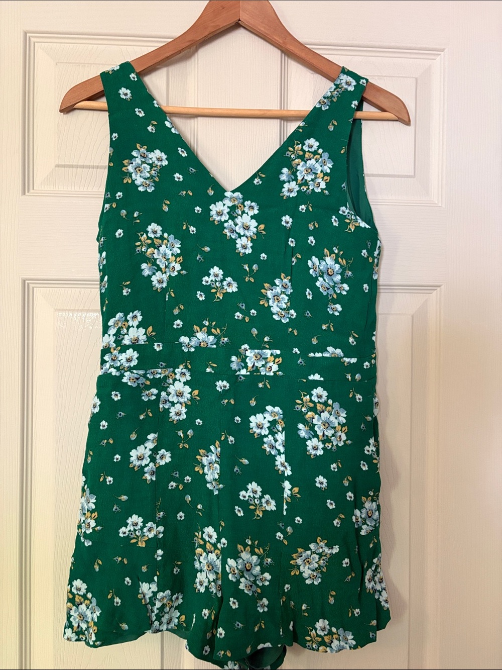 LOFT Emerald Green Floral Romper
